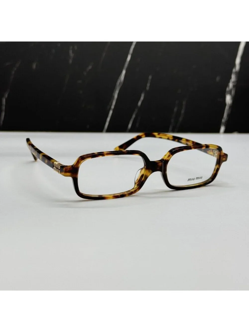 New Miu Miu MU01YV Havana Brown Square Eyeglasses MU 01YV 14L1O1